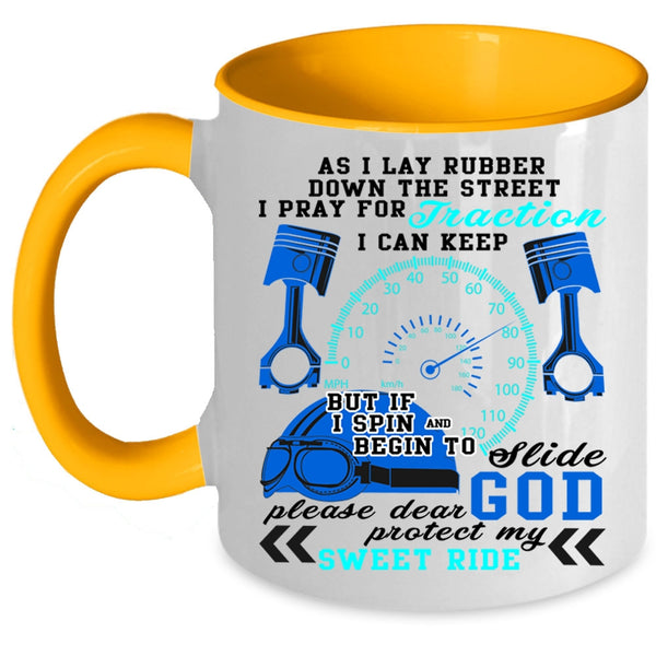 Funny Gift For Trucker Coffee Mug, I Pray For Traction Accent Mug