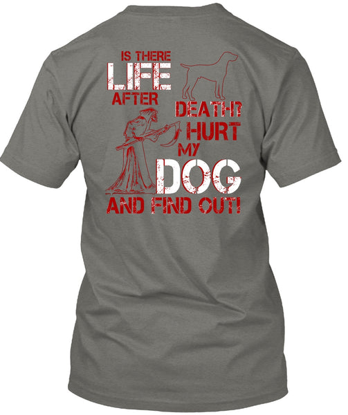 Hurt My Dog And Find Out T Shirt, Is There After Death T Shirt