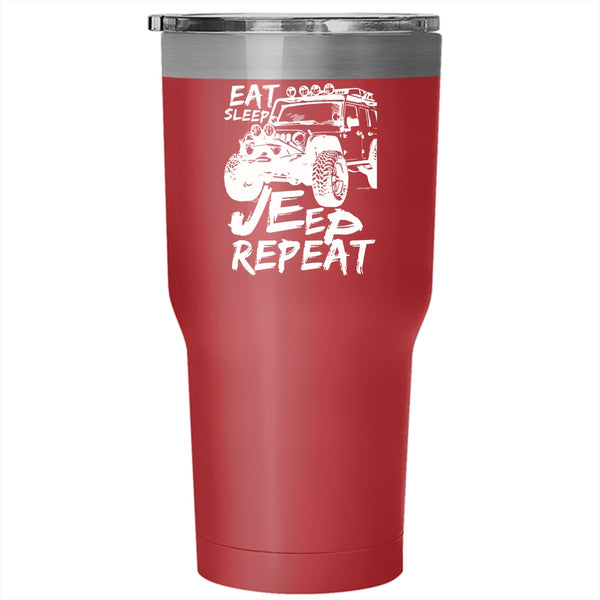 Eat Sleep Jeep Repeat Tumbler 30 oz Stainless Steel, I Love Jeeps Travel Mug