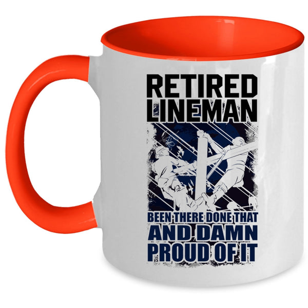 Cool Retirement Coffee Mug, Retired Lineman Accent Mug