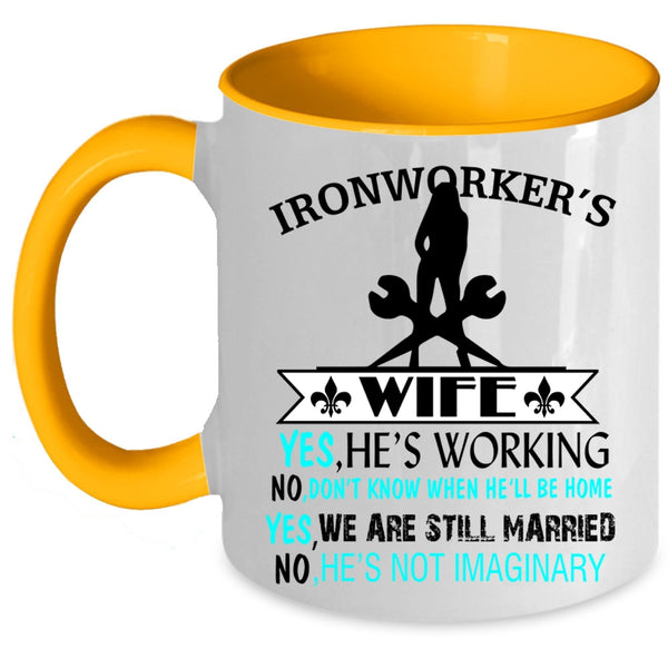 Cute Gift For My Wife Coffee Mug, Ironworker's Wife Accent Mug