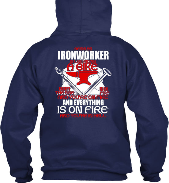 Being An Ironworker T Shirt, Like Riding A Bike T Shirt