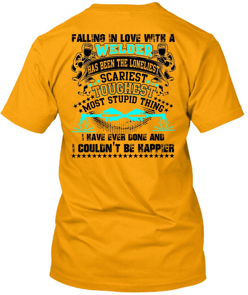 Falling In Love With A Welder T Shirt, I Love Welding T Shirt