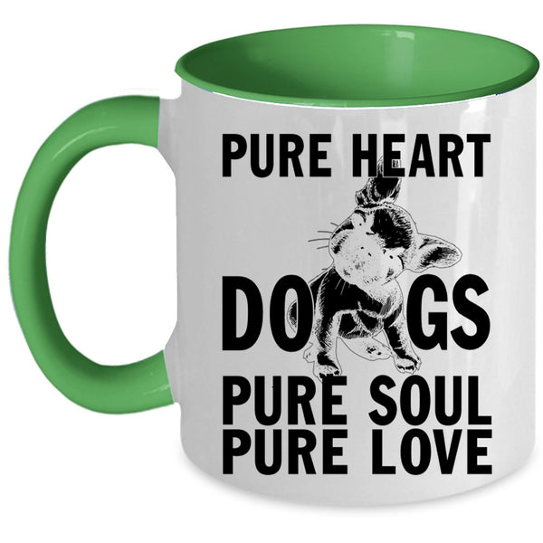 Pure Soul Pure Love Coffee Mug, Pure Heart Dogs Accent Mug