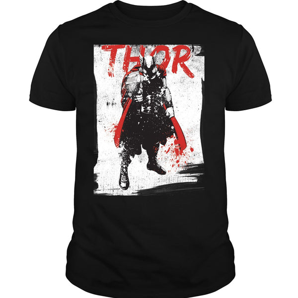 A black t-shirt with the shopify logo