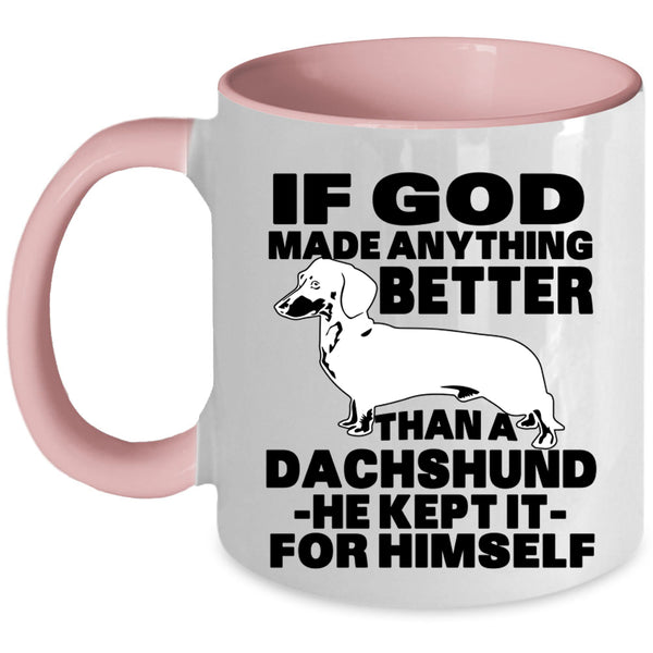 Gift For Dog Lovers Coffee Mug, Cute Dachshund Accent Mug