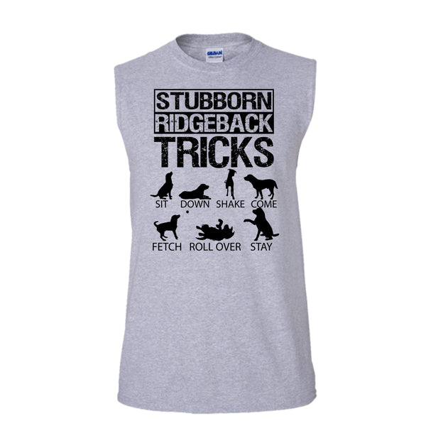 Stubborn Ridgeback Tricks T Shirt, I Am A Coolest Dog Lover T Shirt, Awesome t-shirts (Men's Cotton Sleeveless)