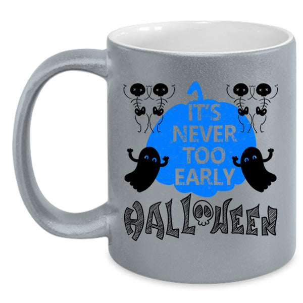 Scary Ghost Coffee Mug, It's Never Too Early Halloween Accent Mug