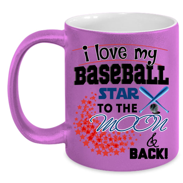 Cool Baseball Player Coffee Mug, I Love My Baseball Star Accent Mug