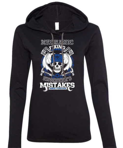 Mechanic Fixing Engineer's T Shirt, Being A Mechanic T Shirt (Anvil Ladies Ringspun Hooded)