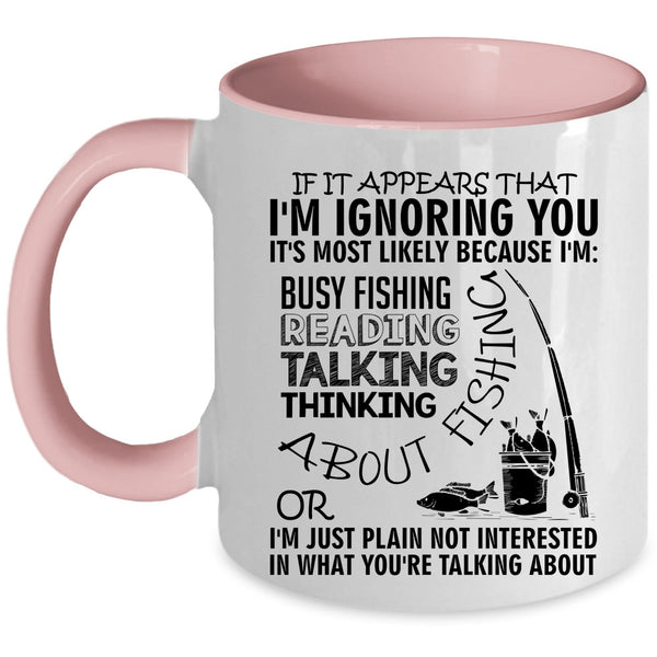 Talking About Fishing Coffee Mug, Reading About Fishing Accent Mug