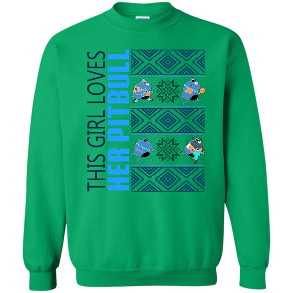 Pitbull Merry Christmas T Shirt, This Girl Loves Her Pitbull Sweatshirt