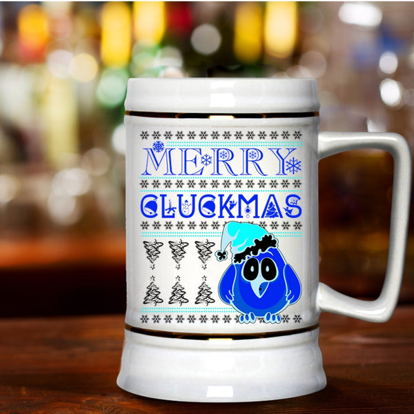 Cute Christmas Gift For Farmer Beer Stein 22oz, Merry Cluckmas Beer Mug