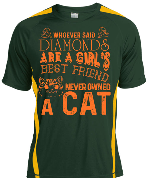Diamonds Are A Girl's Best Friend Never Owned A Cat T Shirt, I Love Cat T Shirt, Cool Shirt