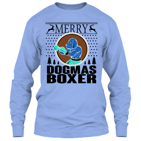Merry Dogmas Boxer T Shirt, Cool Dog Lover T Shirt