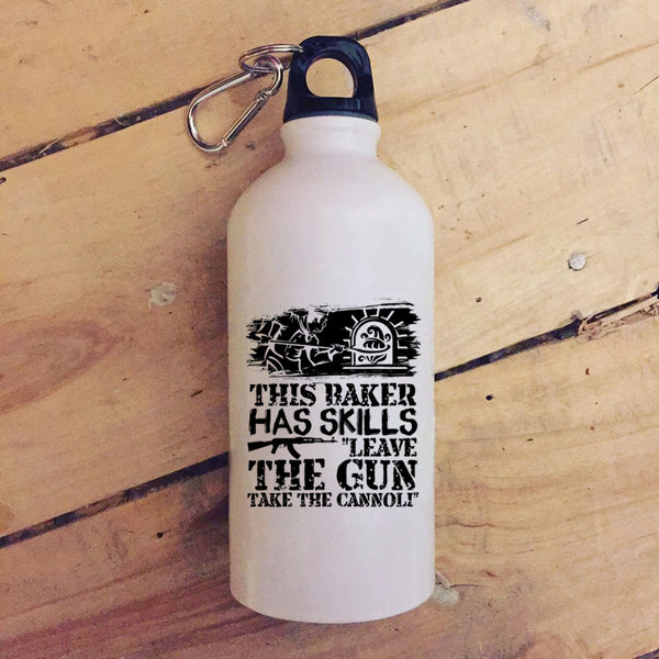 This Baker Has Skills Leave The Gun 20 oz Stainless Steel Bottle,Funny Baker Outdoor Sports Water Bottle