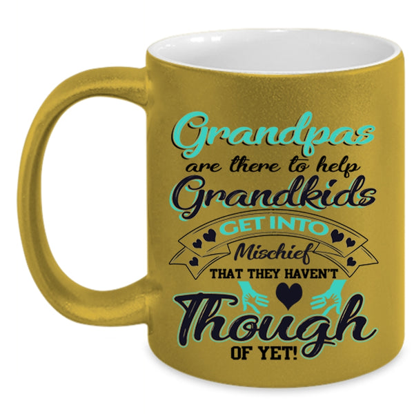 Funny Coffee Mug, Grandpas Are There To Help Grandkids Accent Mug