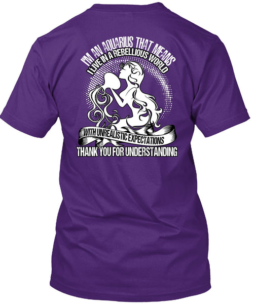 I'm An Aquarius T Shirt, Thank You For Understanding T Shirt