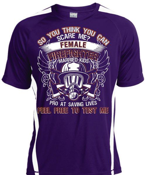 Female Firefighter Married Kids T Shirt, Feel Free To Test Me T Shirt, Cool Shirt