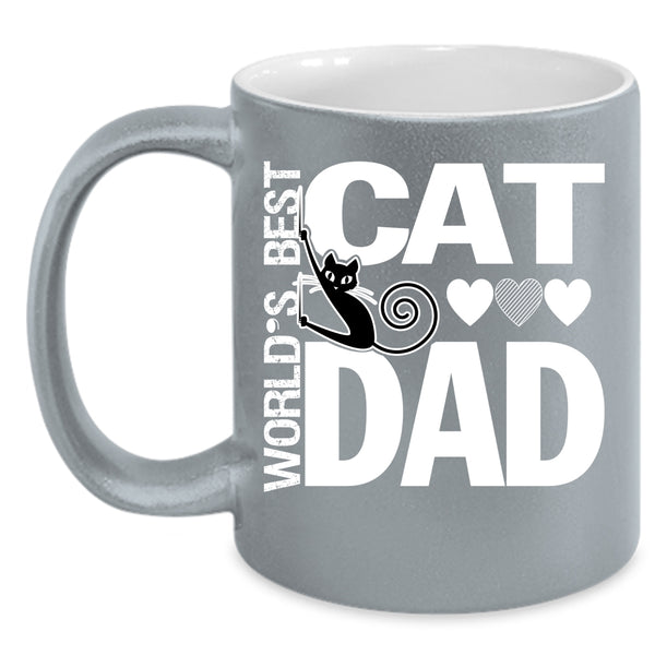 World's Best Cat Dad Coffee Mug, Cool Cat Dad Coffee Cup