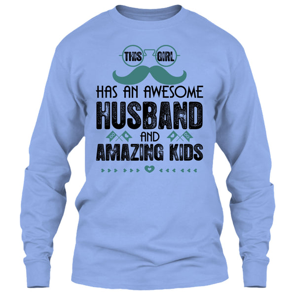 This Girl Has An Awesome Husband T Shirt, Amazing Kids T Shirt