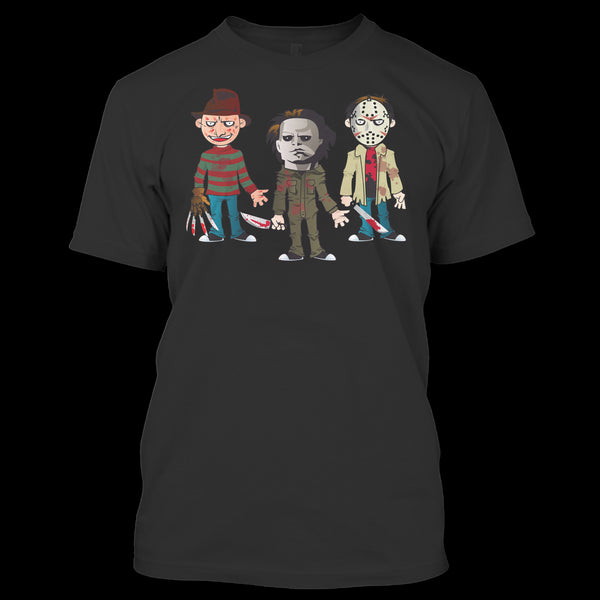 A black t-shirt with the shopify logo