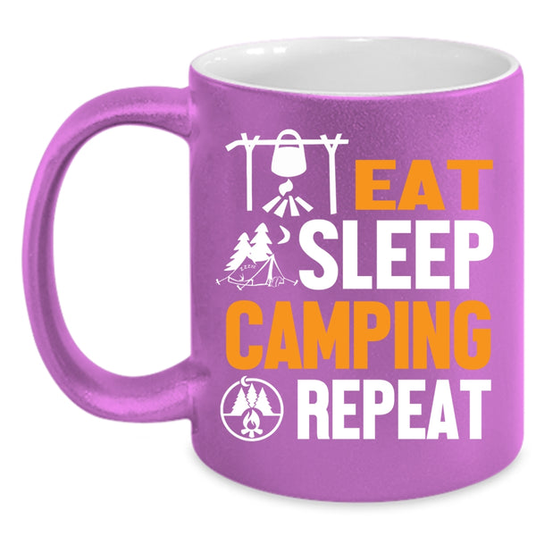 Eat Sleep Camping Repeat Coffee Mug, I Love Camping Coffee Cup
