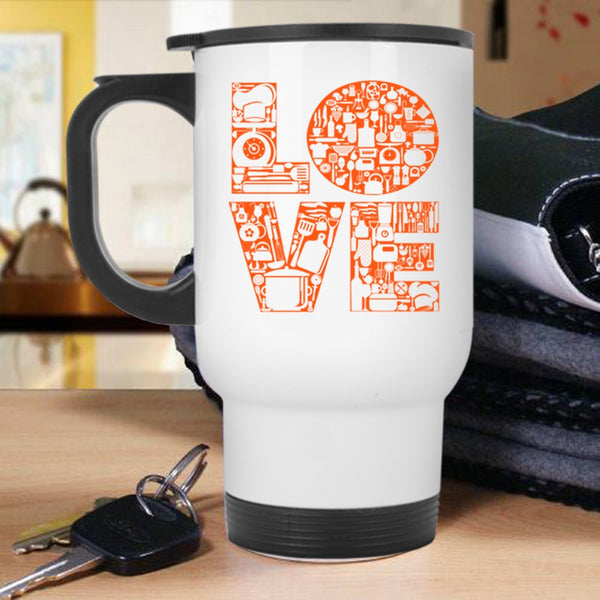 Cool Gift For Kitchener Travel Mug, Love Chef Mug