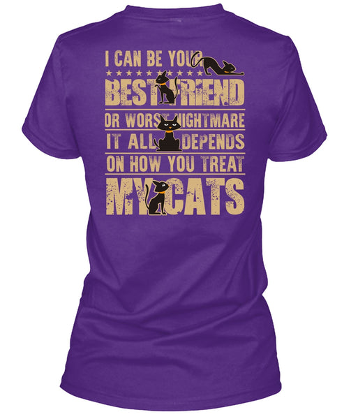 You Treat My Cats T Shirt, I Can Be Your Best Friend T Shirt