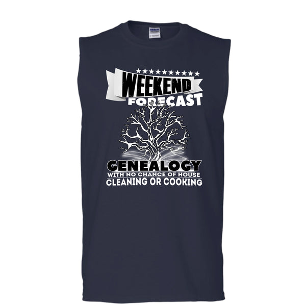Weekend Forecast Genealogy T Shirt, Coolest Genealogy T Shirt, Cool T Shirt (Men's Cotton Sleeveless)