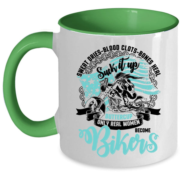 Awesome Women Coffee Mug, Only Real Women Become Bikers Accent Mug