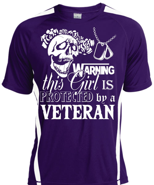 Warning This Girl Is Protected By A Veteran T Shirt, Loving T Shirt