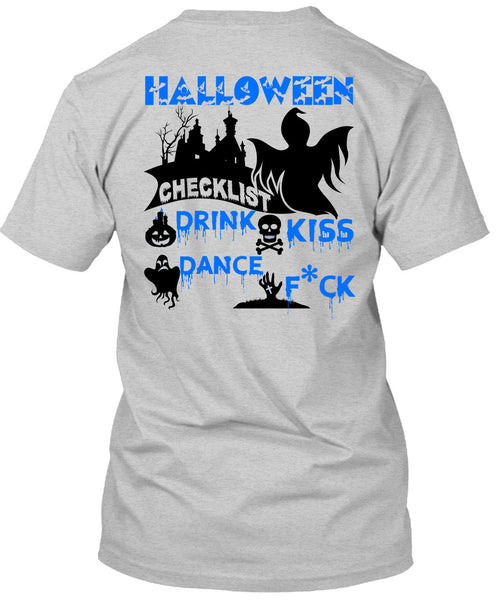 Halloween Checklist Drink Kiss Dance T Shirt, Wait For Halloween T Shirt