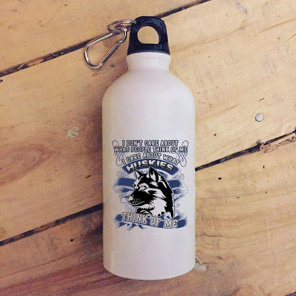 I Care About What Huskies Think Of Me 20 oz Stainless Steel Bottle,Funny Husky Outdoor Sports Water Bottle