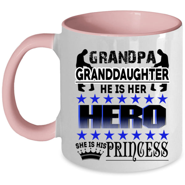 Cool Gift For Grandpa Coffee Mug, Grandpa And Granddaughter Accent Mug
