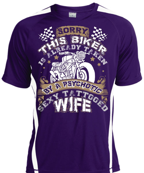 Tattooed Wife T Shirt, This Biker Is Already Taken By A Psychotic T Shirt, Cool Shirt