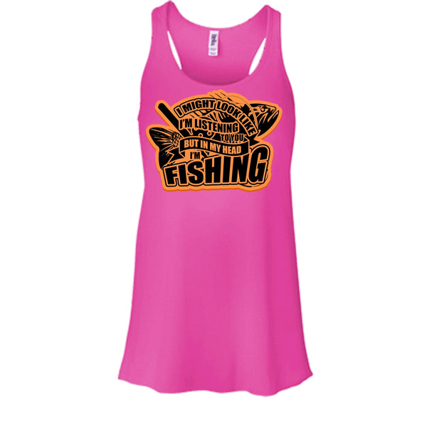 In My Head I'm Fishing T Shirt, Coolest Fishing Tank Top