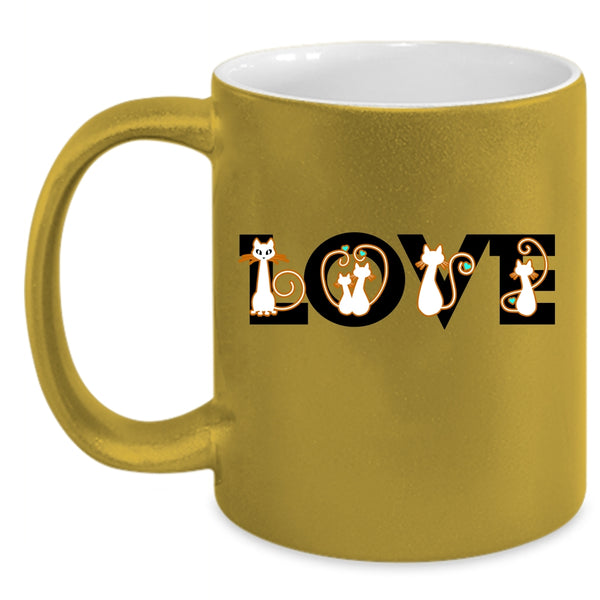 Love Cats Cup, Funny Gift For Cat Lover Mug