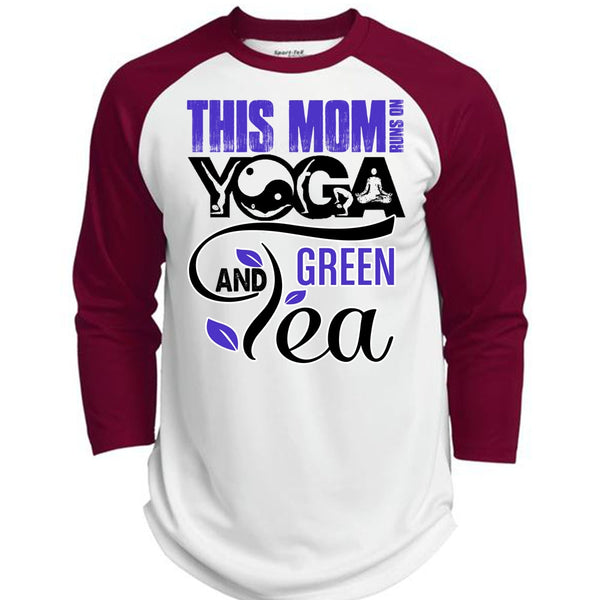 This Mom Runs On Yoga T Shirt, I Love Mom T Shirt, Awesome T-Shirts  (Polyester Game Baseball Jersey)