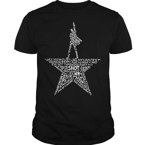 A black t-shirt with the shopify logo