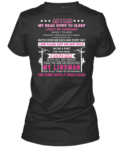 Thank You Lord For Protecting My Lineman T Shirt, I Pray My Husband Safely To Keep T Shirt