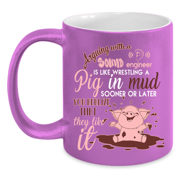 Arguing With A Sound Engineer Coffee Mug, Awesome Engineer Coffee Cup