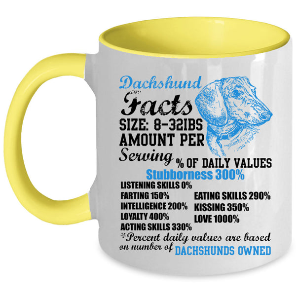 Gift For Dachshund Owner Coffee Mug, Dachshund Facts Accent Mug