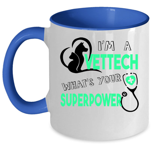 I Love Animals Coffee Mug, I'm A Vettech Accent Mug