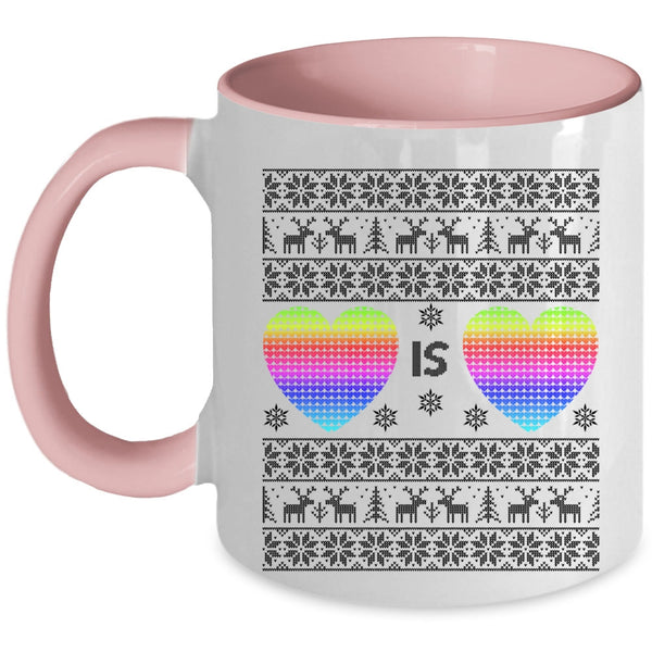 Christmas Gift For Couple Coffee Mug, Heart Is Heart Accent Mug