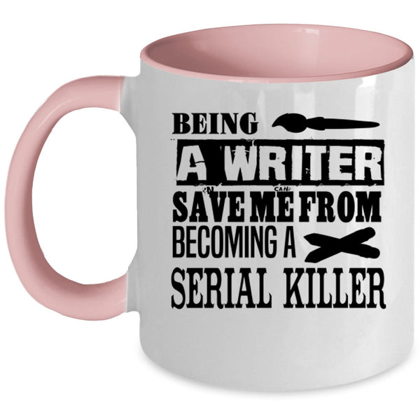 I Raise A Writer Coffee Mug, Being A Writer Accent Mug