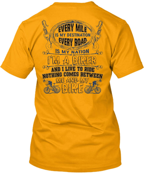 Me And My Bike T Shirt, I Love Biker T Shirt