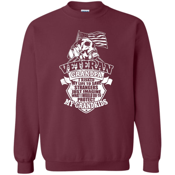 I Am a Veteran Grandpa T Shirt, To Protect My Grandkids Sweatshirt