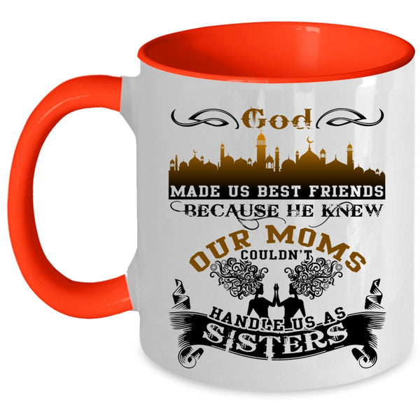 Cute Friends Coffee Mug, God Made Us Best Friends Accent Mug