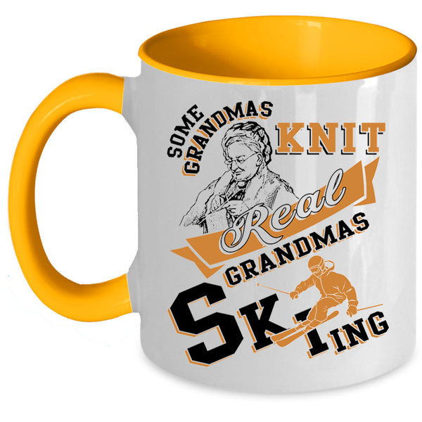 Awesome Grandmas Coffee Mug, Real Grandmas Skiing Accent Mug